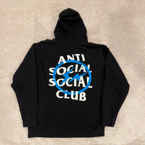 Anti Social Social Club x Fragment Blue Bolt Hoodie Size L - Picture 1 of 8